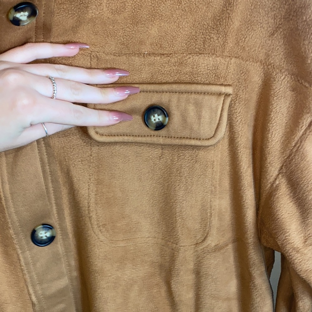 🌵Maple colored Oversized fleece button up jacket! - Picture 6 of 8